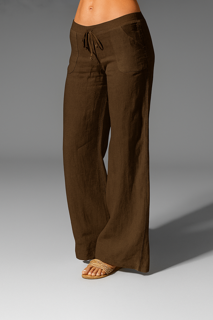 Veelzijdige damesbroek met elastische taille, perfect voor een ontspannen zomerse look.