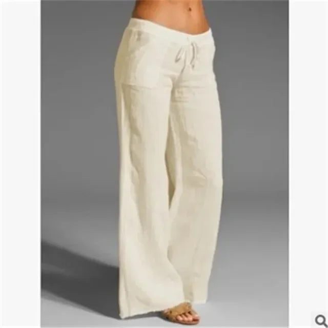 Dames casual zomerbroek, comfortabel en luchtig, perfect voor een dagje uit of thuis.