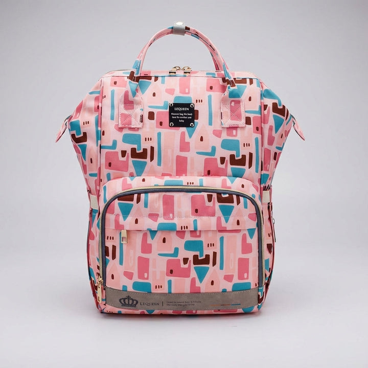 Duurzame polyester luiertas rugzak voor dames, comfortabel en draagbaar, met slimme opbergruimte.