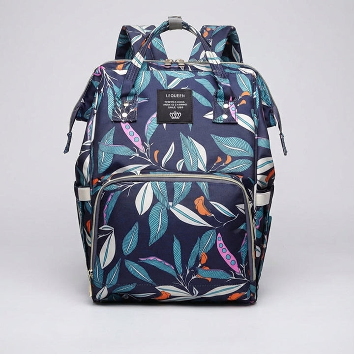 Leuke luiertas rugzak met berenprint, de ideale Babyluxe verzorgingstas voor onderweg met baby.
