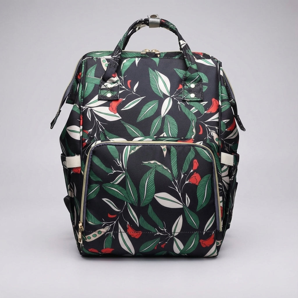 Trendy luiertas rugzak met strepen, een ruime en stijlvolle opbergtas voor alle babyartikelen.