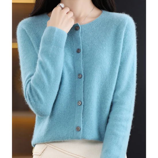 Nieuwe collectie dames vest van zachte merino wol, warm en modieus
