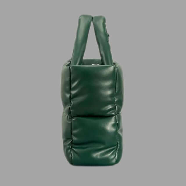 Gerimpelde metallic puffer tas, comfortabele schoudertas voor dames, chic.
