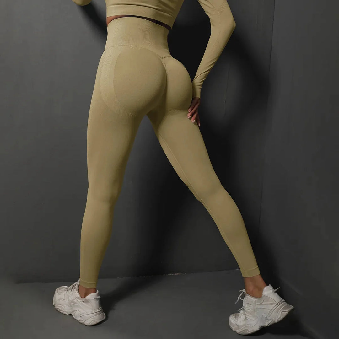 Duurzame dames push-up legging, naadloos en hoge taille, ontworpen voor training en langdurig gebruik. #workout