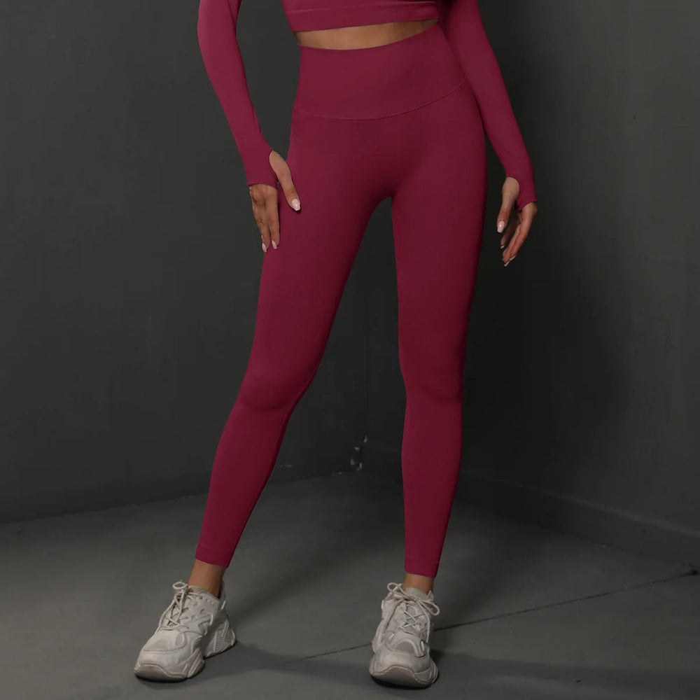 Comfortabele seamless dameslegging met hoge taille, ideaal voor yoga, training en workout. #sportlegging