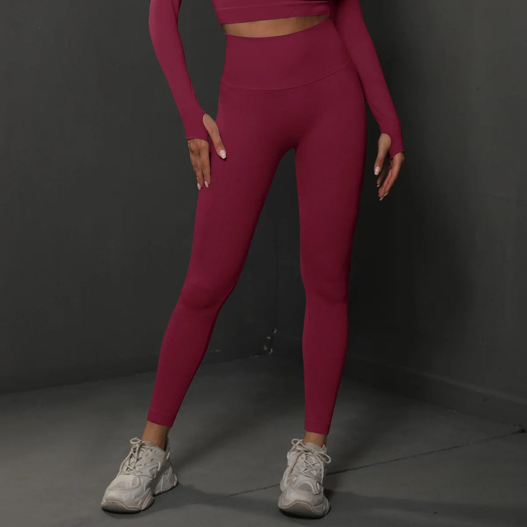 Comfortabele seamless dameslegging met hoge taille, ideaal voor yoga, training en workout. #sportlegging