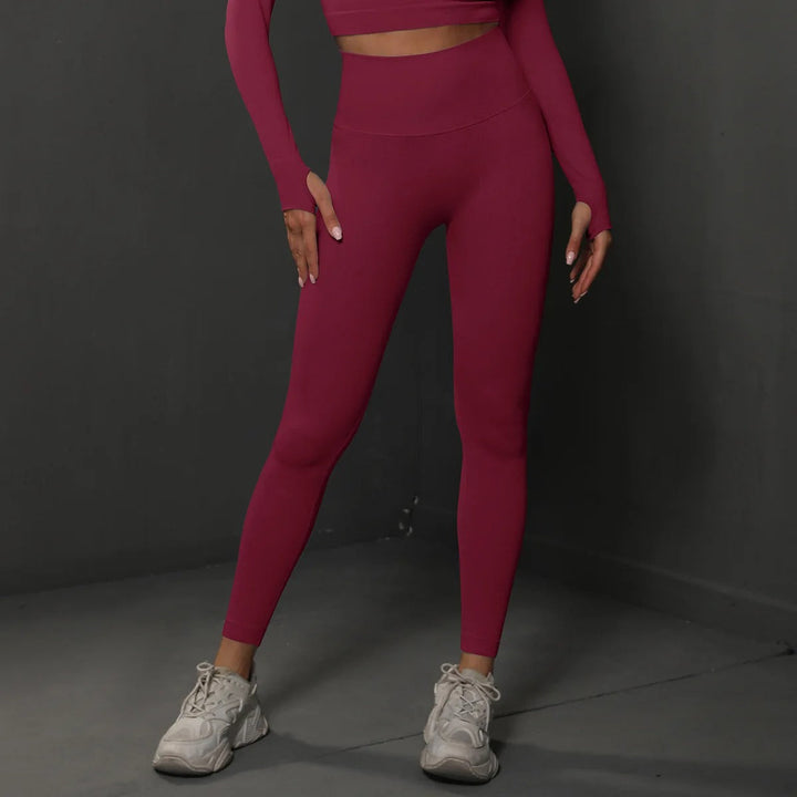 Comfortabele seamless dameslegging met hoge taille, ideaal voor yoga, training en workout. #sportlegging