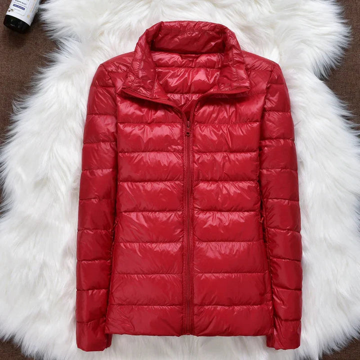 Opvouwbaar damesjack met lange mouwen, capuchon, perfect voor outdoor en reizen.