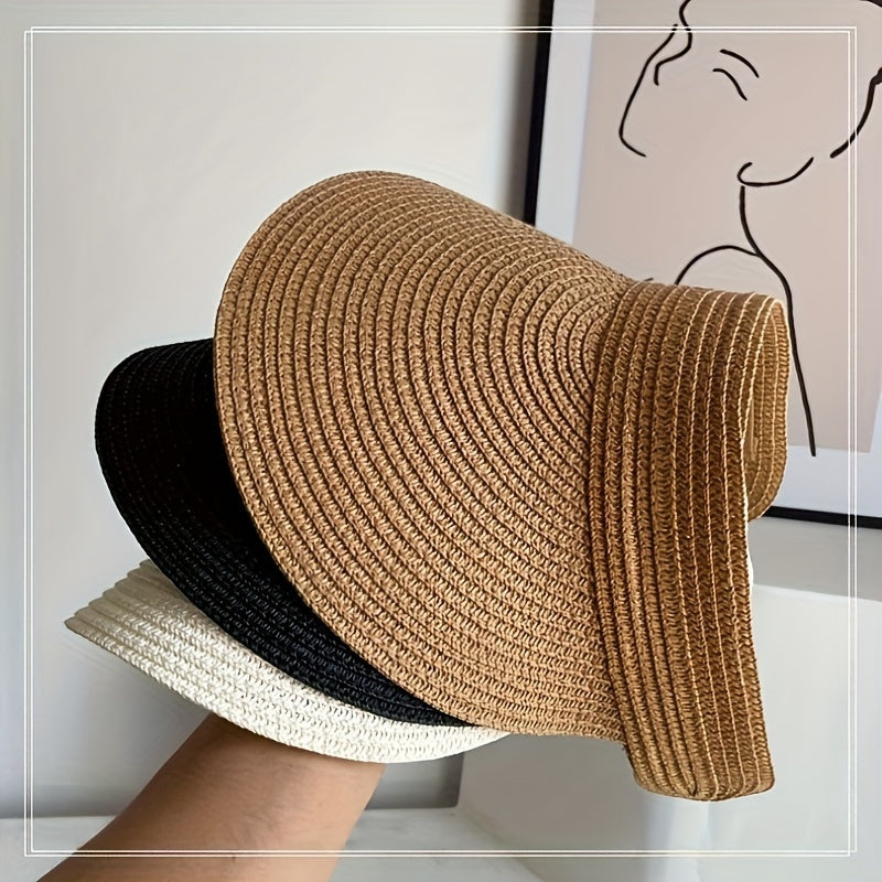 Elegante opvouwbare dames zonneklep met UV-bescherming, onmisbaar voor stijlvolle zomerreizen en comfort.