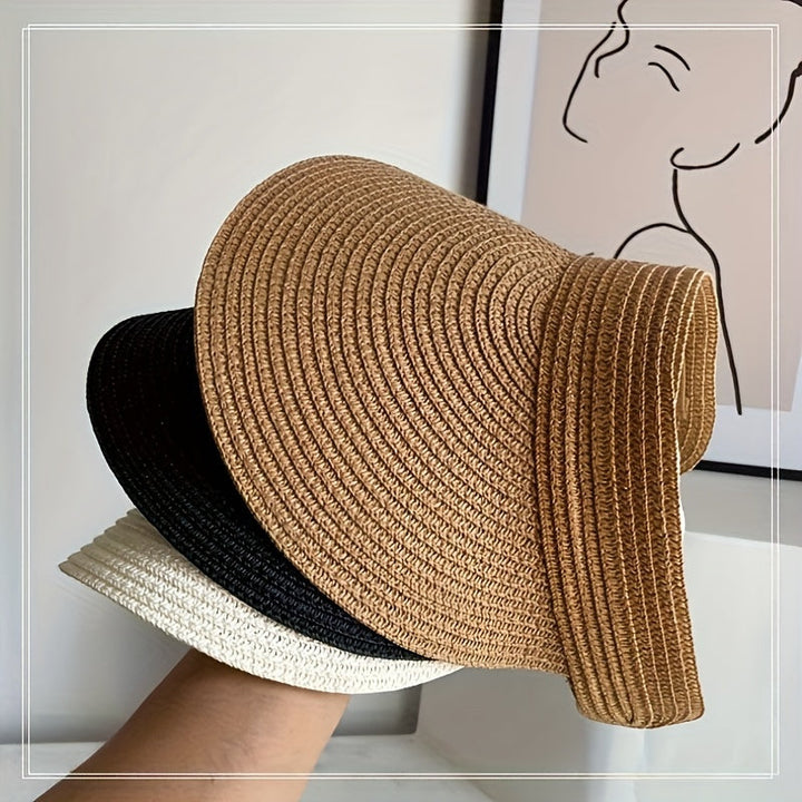 Elegante opvouwbare dames zonneklep met UV-bescherming, onmisbaar voor stijlvolle zomerreizen en comfort.