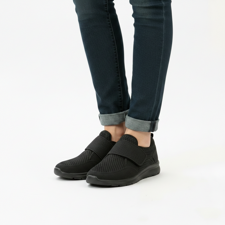 Stijlvolle orthopedische dames comfortschoen, biedt optimale ondersteuning voor brede voeten en hielspoor.