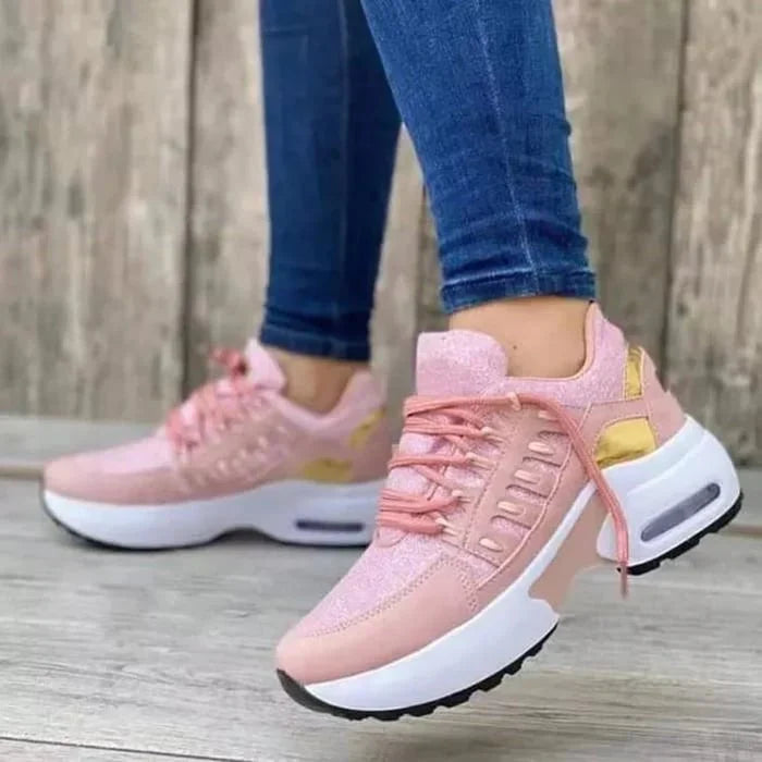 Casual dames comfortsneakers, modieus design met orthopedische zool voor pijnverlichting en stabiliteit.