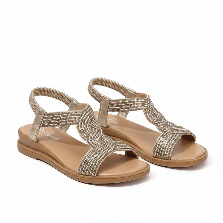 Zwarte orthopedische dames sandalen met flexibele antislip zool, ideaal voor comfortabele zomerwandelingen.