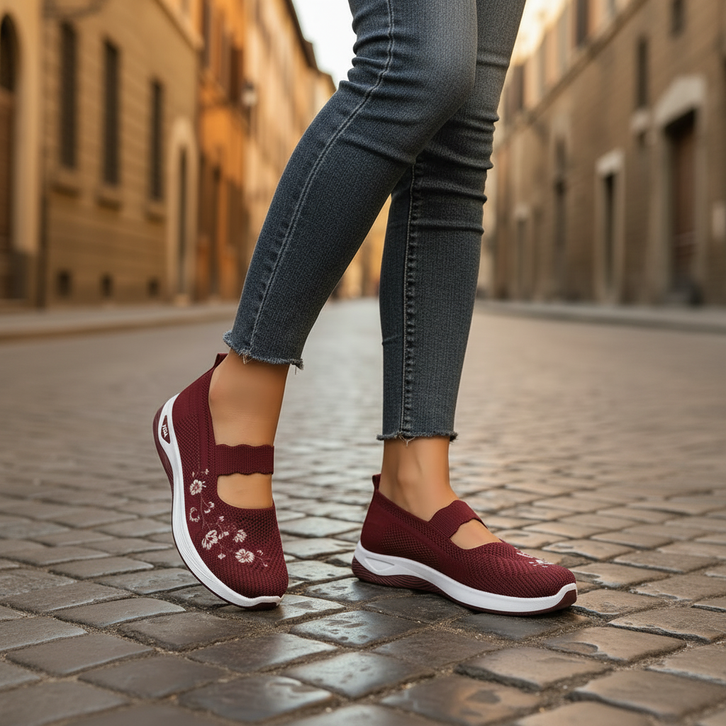 Slip-on dames schoenen, orthopedisch comfort, casual stijl, ideaal voor dagelijks gebruik en gevoelige voeten.