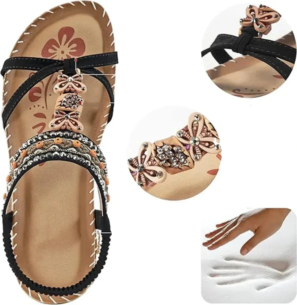 Elegante dames comfort sandalen met ergonomisch voetbed voor optimale voeten stabiliteit.