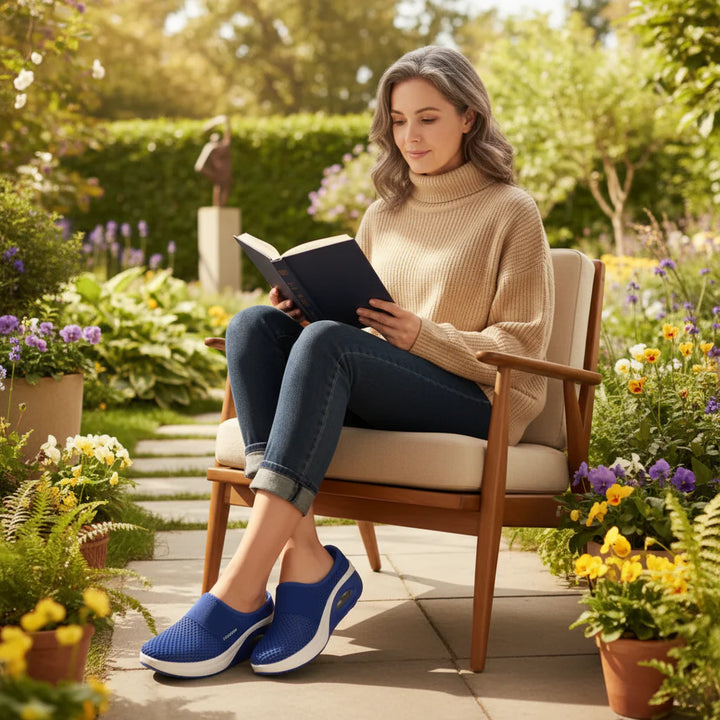 Comfortabele orthopedische dames sandalen Lily; instappers perfect voor steunzool en brede voeten.