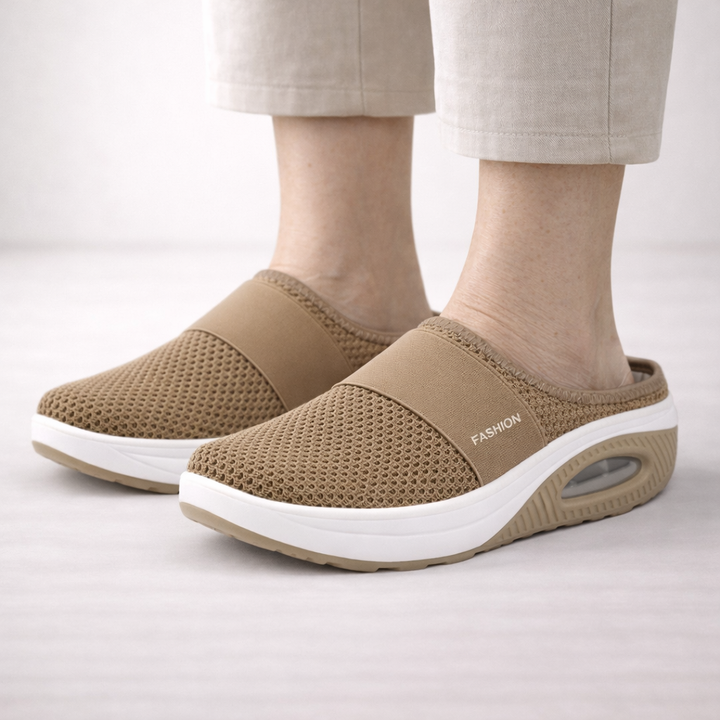 Elegante Lily orthopedische sandalen; comfort instappers voor dames met focus op voetondersteuning.