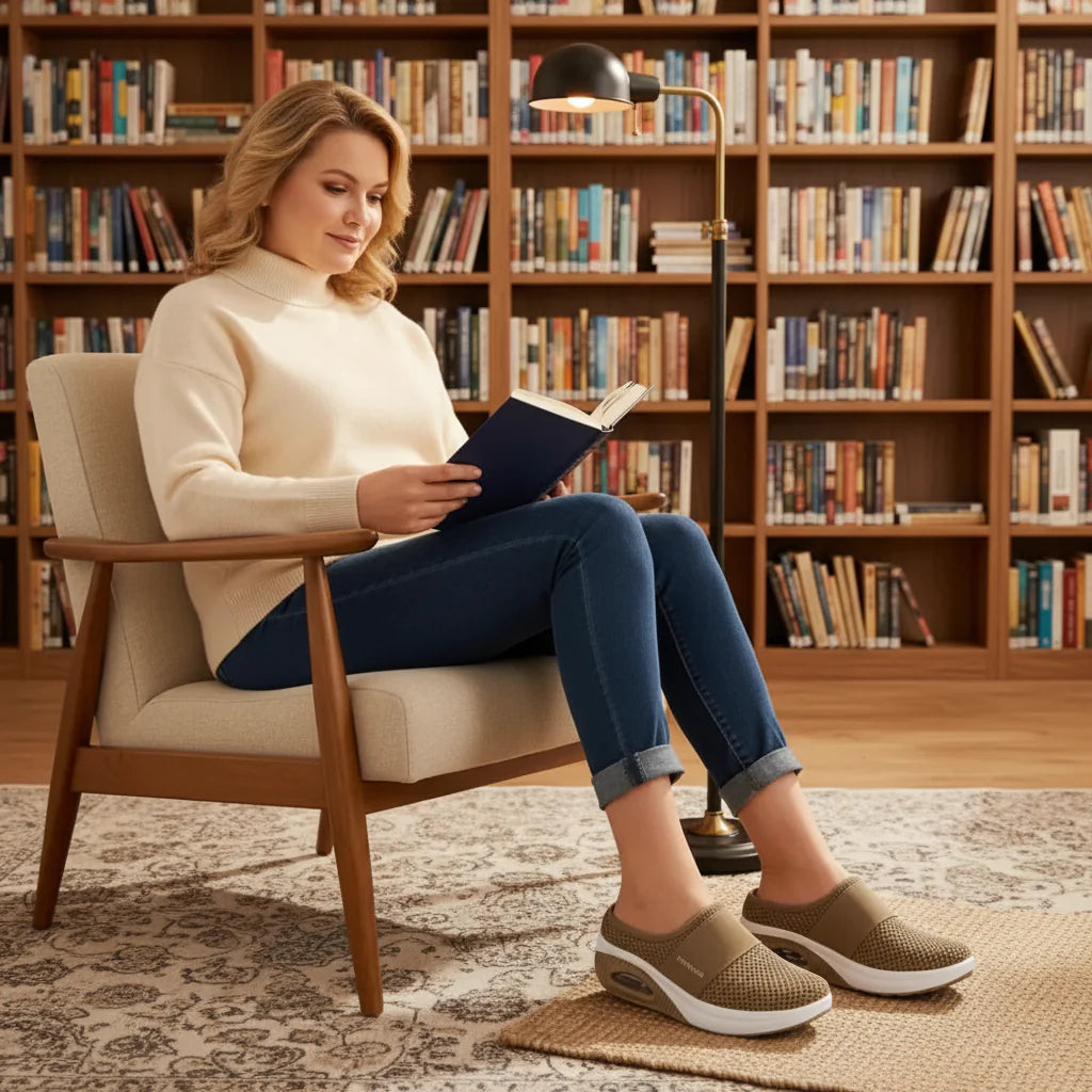 Lily dames sandalen voor brede voeten; orthopedische instappers zorgen voor pijnvrij comfort.