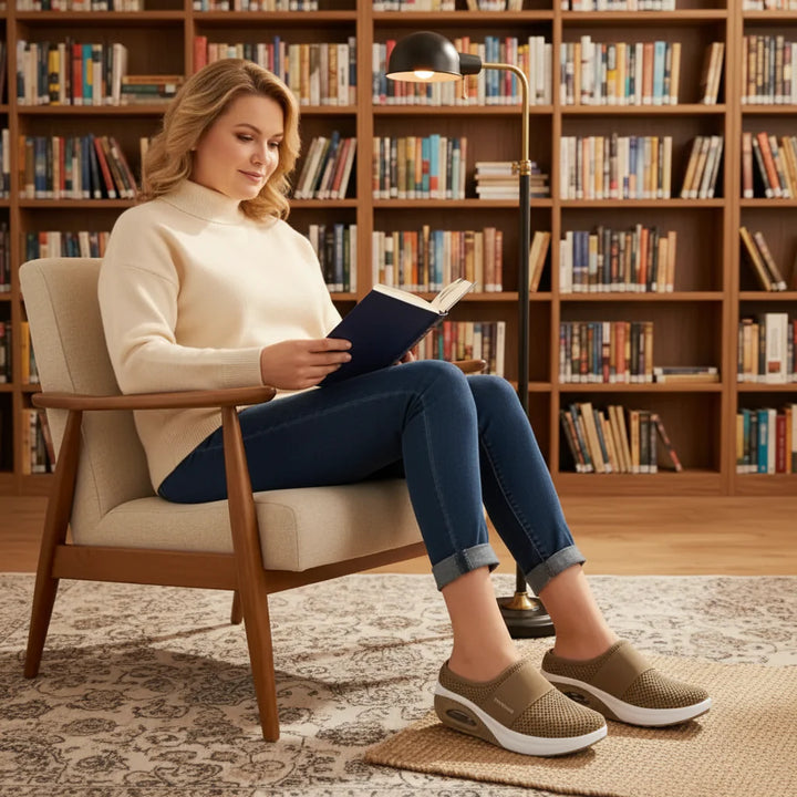 Lily dames sandalen voor brede voeten; orthopedische instappers zorgen voor pijnvrij comfort.