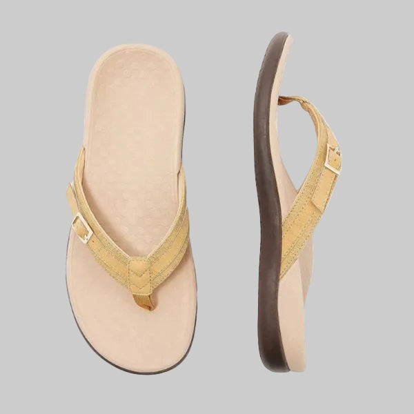 Gele actieve dames orthopedische sandalen voor optimale voetondersteuning en comfort tijdens de zomer.