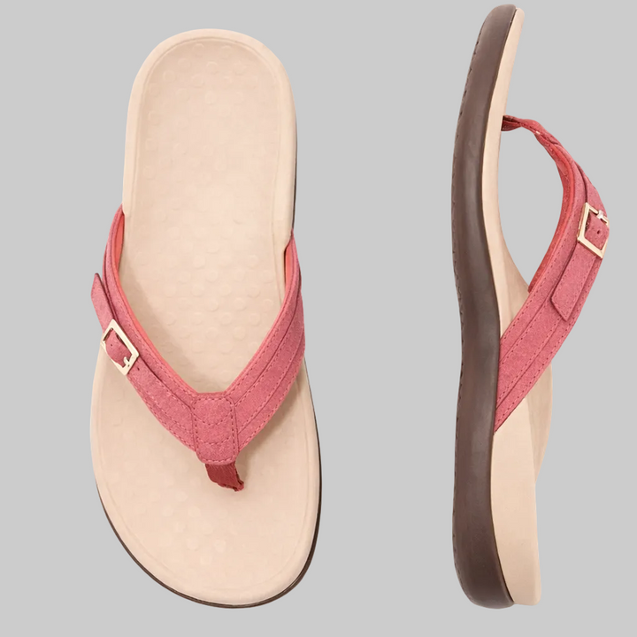 Comfortabele orthopedische dames slippers, bieden essentiële voetondersteuning voor actieve zomerschoenen.