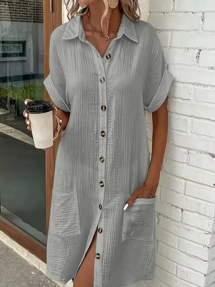Comfortabele dames overhemdjurk, een must-have voor zomerse dagen.