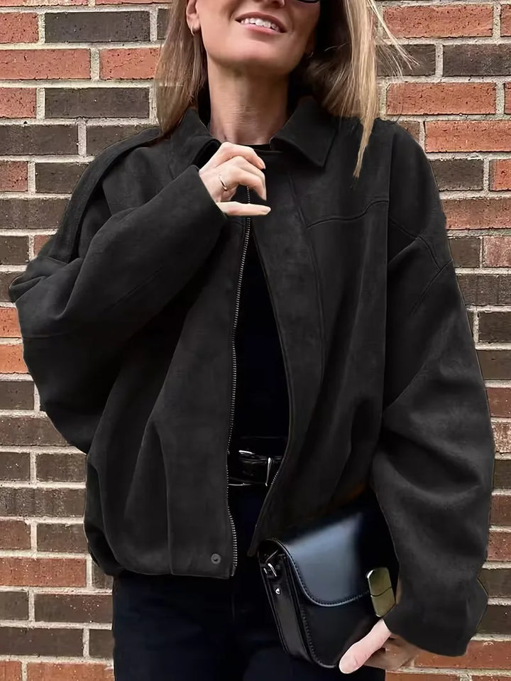 Oversized bomberjack voor dames, een comfortabel casual jack voor dagelijks gebruik.