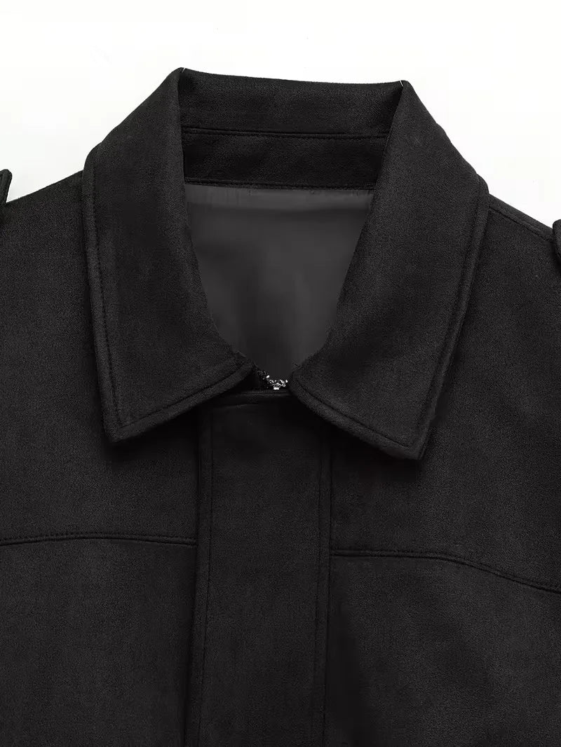 Stijlvol zwart oversized dames bomberjack, geschikt voor elke casual outfit en veelzijdig.