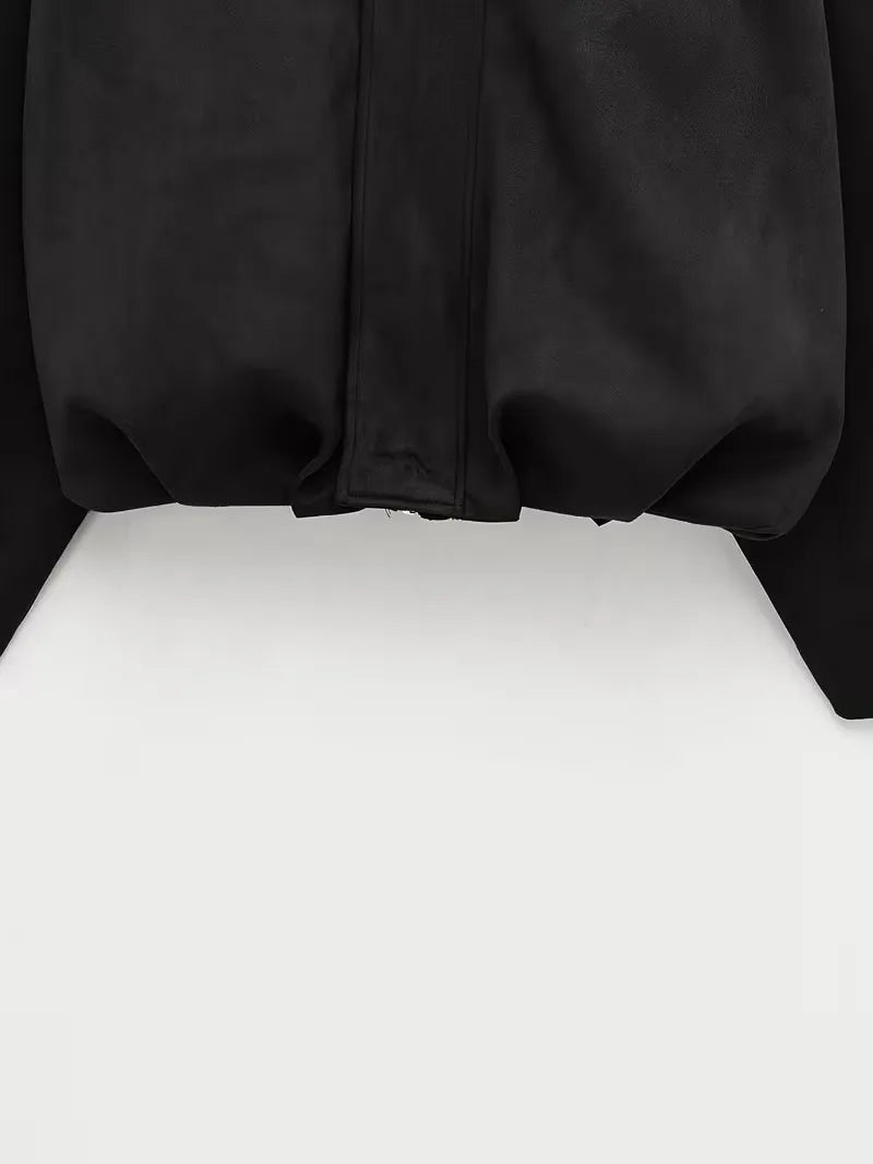 Dames bomberjack oversized, gemaakt van polyester, met praktische ritssluiting.