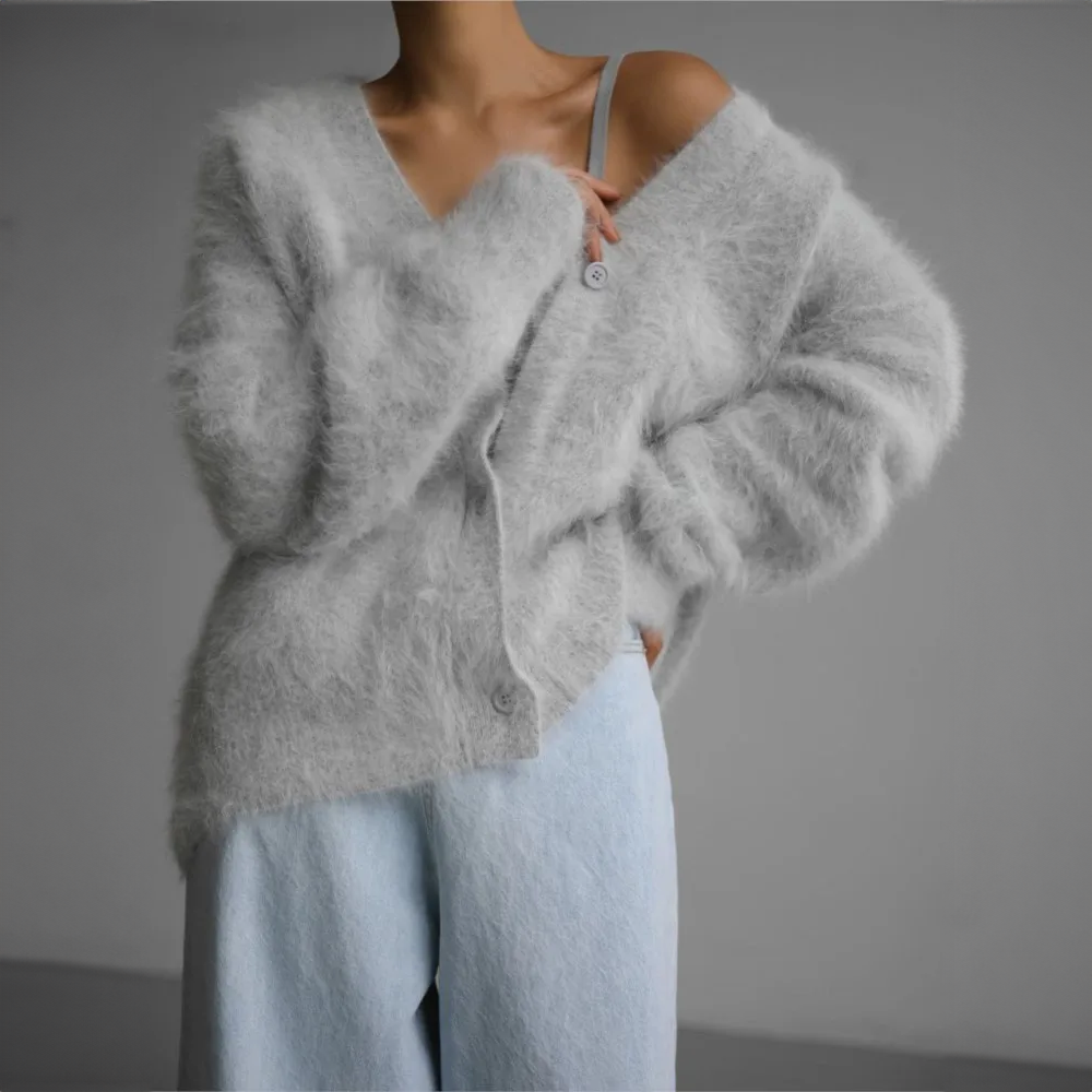 Dames oversized gebreid vest in Noorse stijl. Comfortabel, stijlvol en trendy voor herfst/winter.