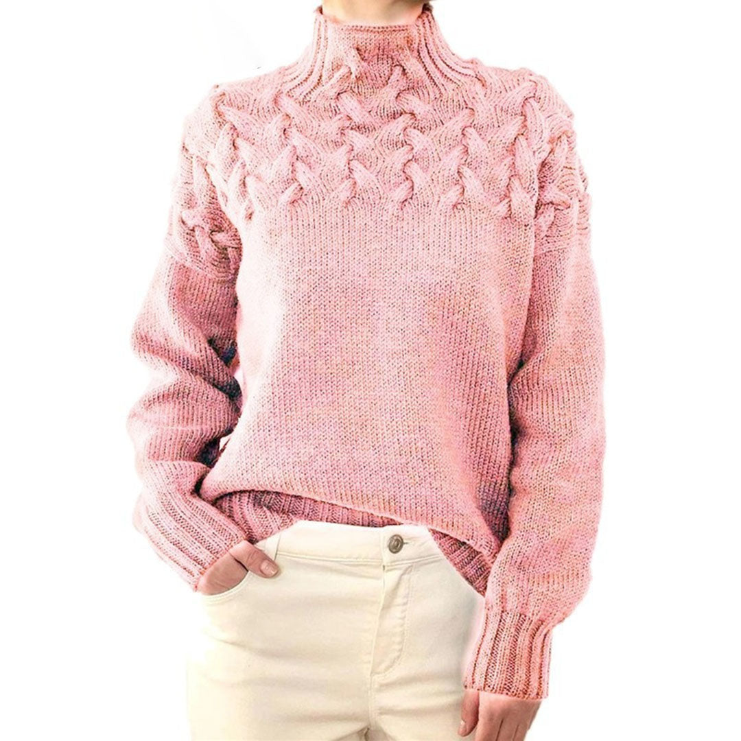 Comfortabele oversized dames coltrui, gebreid voor extra warmte in de winter.
