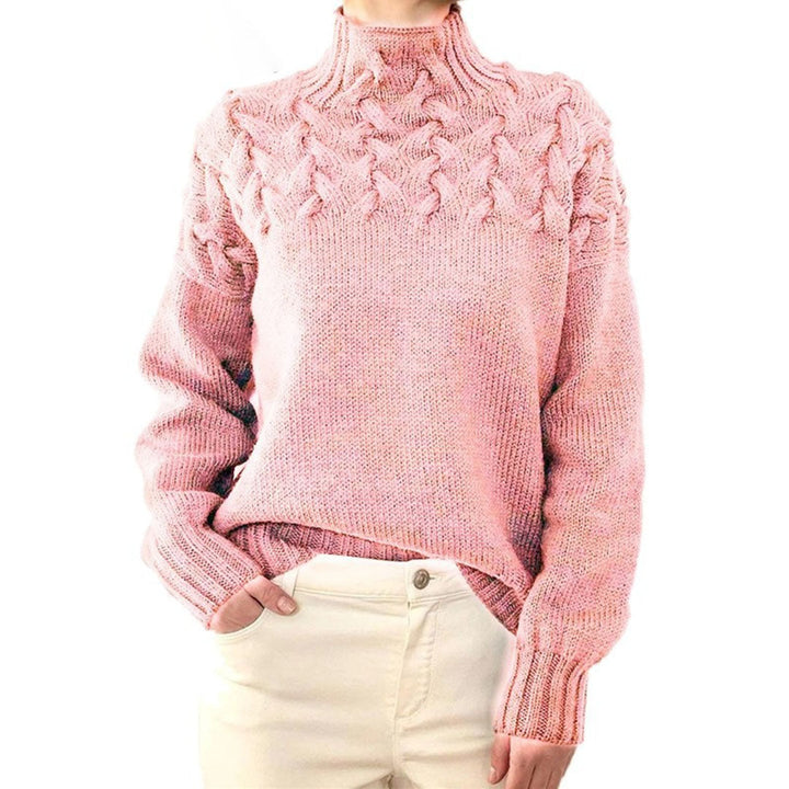 Comfortabele oversized dames coltrui, gebreid voor extra warmte in de winter.