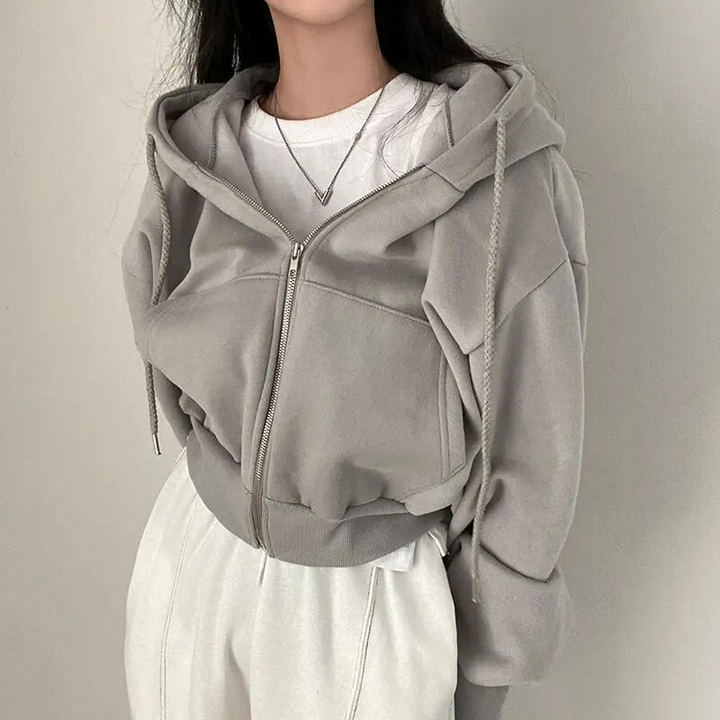 Zachte dames oversized hoodie met rits, ultiem comfort. Modieuze relaxte pasvorm, veelzijdig sweatshirt.