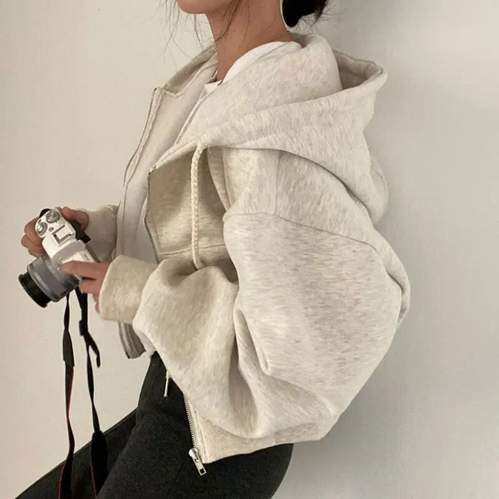 Dames oversized hoodie met rits. Ultiem comfort en stijlvolle casual pasvorm. Trendy sweatshirt.