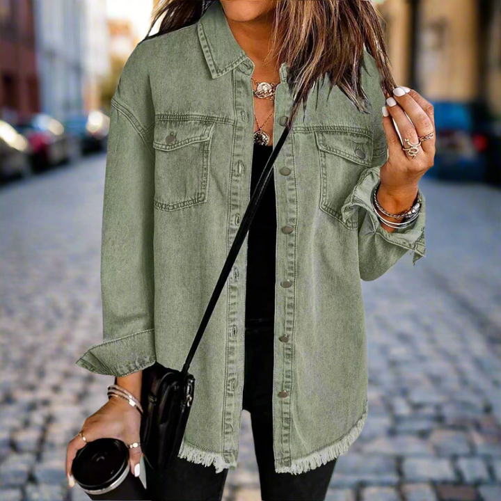 Trendy dames overhemdjack voor lente en herfst, perfect als casual bovenkleding.