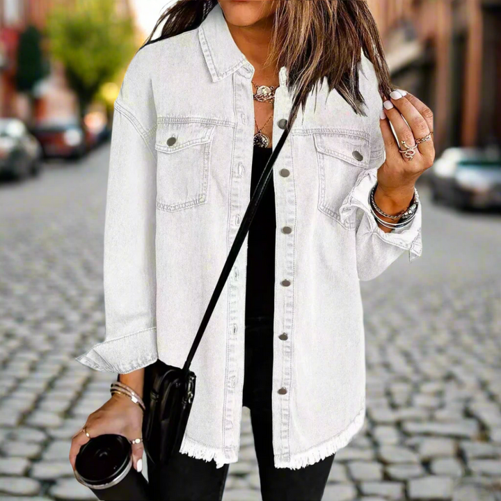 Stijlvol dames shirt-jack in oversized model, een must-have voor casual mode.