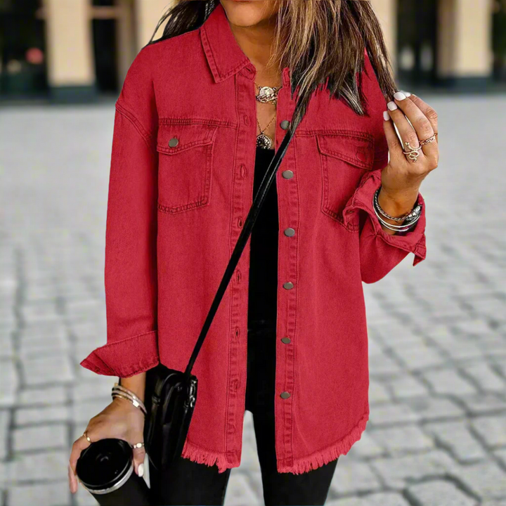 Comfortabel oversized dames overhemdjack, zachte bovenkleding voor een veelzijdige casual stijl.