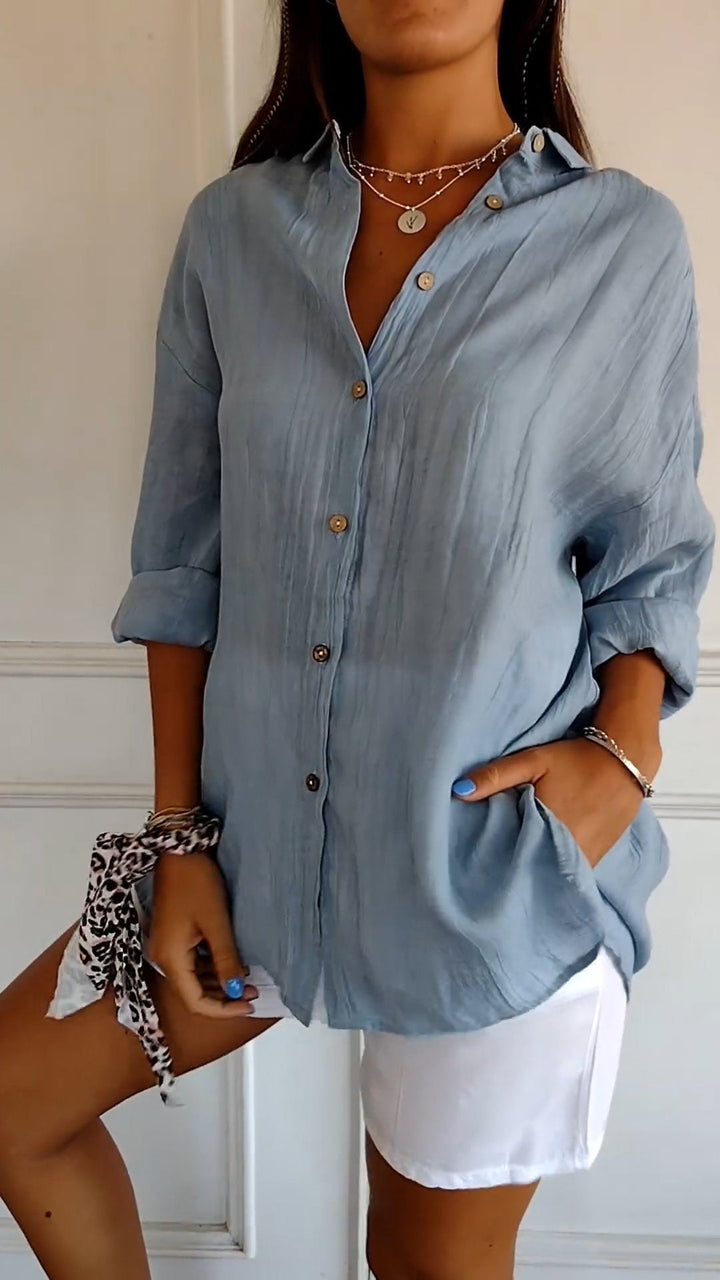 Comfortabel oversized dames shirt met lange mouwen, ideaal voor een relaxte en stijlvolle look.