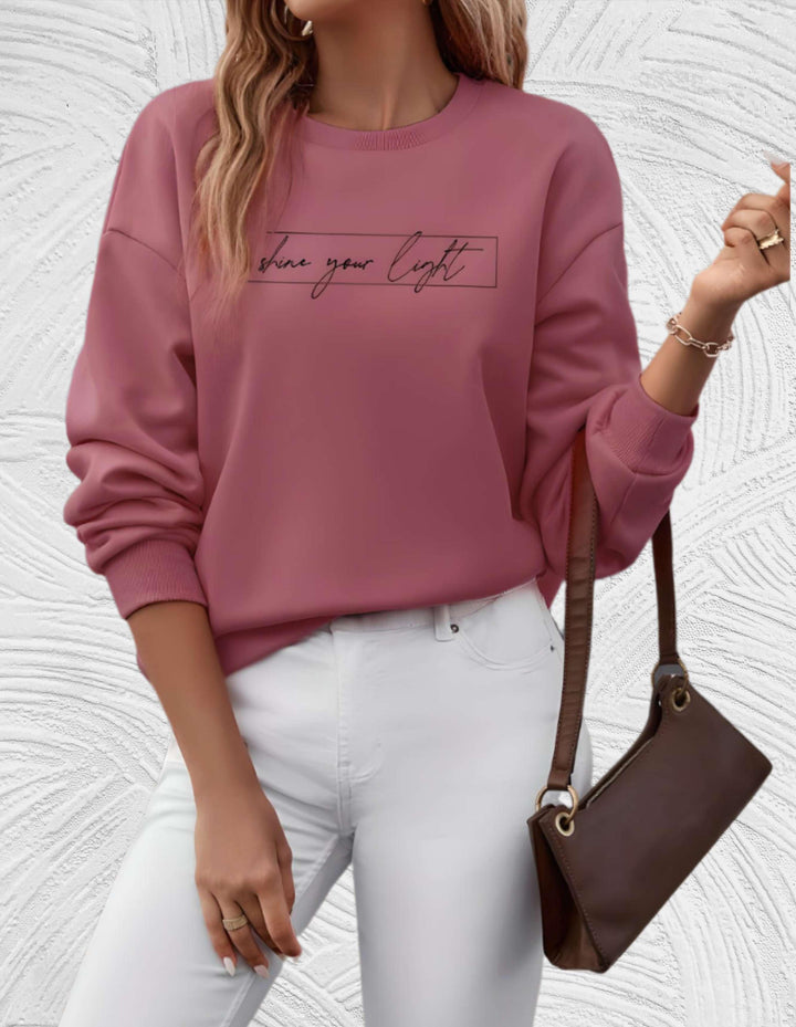 Dames oversized sweatshirt met trendy slogan print voor casual comfort.