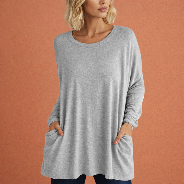 Oversized damestuniek met handige zakken, een lange top voor optimaal comfort. Perfect voor een relaxte, casual stijl.