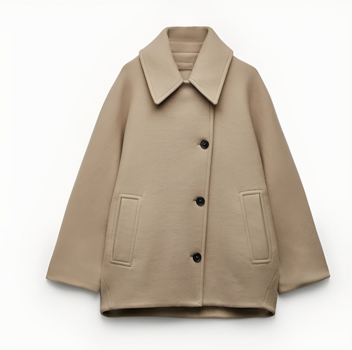 Comfortabele oversized damesjas van wolmix, trendy buitenkleding, perfect voor dagelijks gebruik.