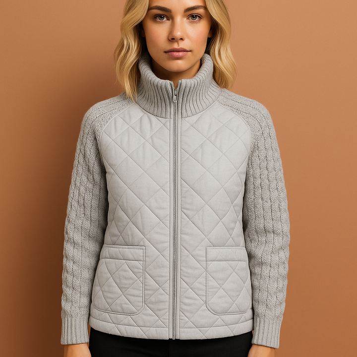 Stijlvol dames gebreid vest met patchwork, losse pasvorm, ideaal voor casual herfstlooks.