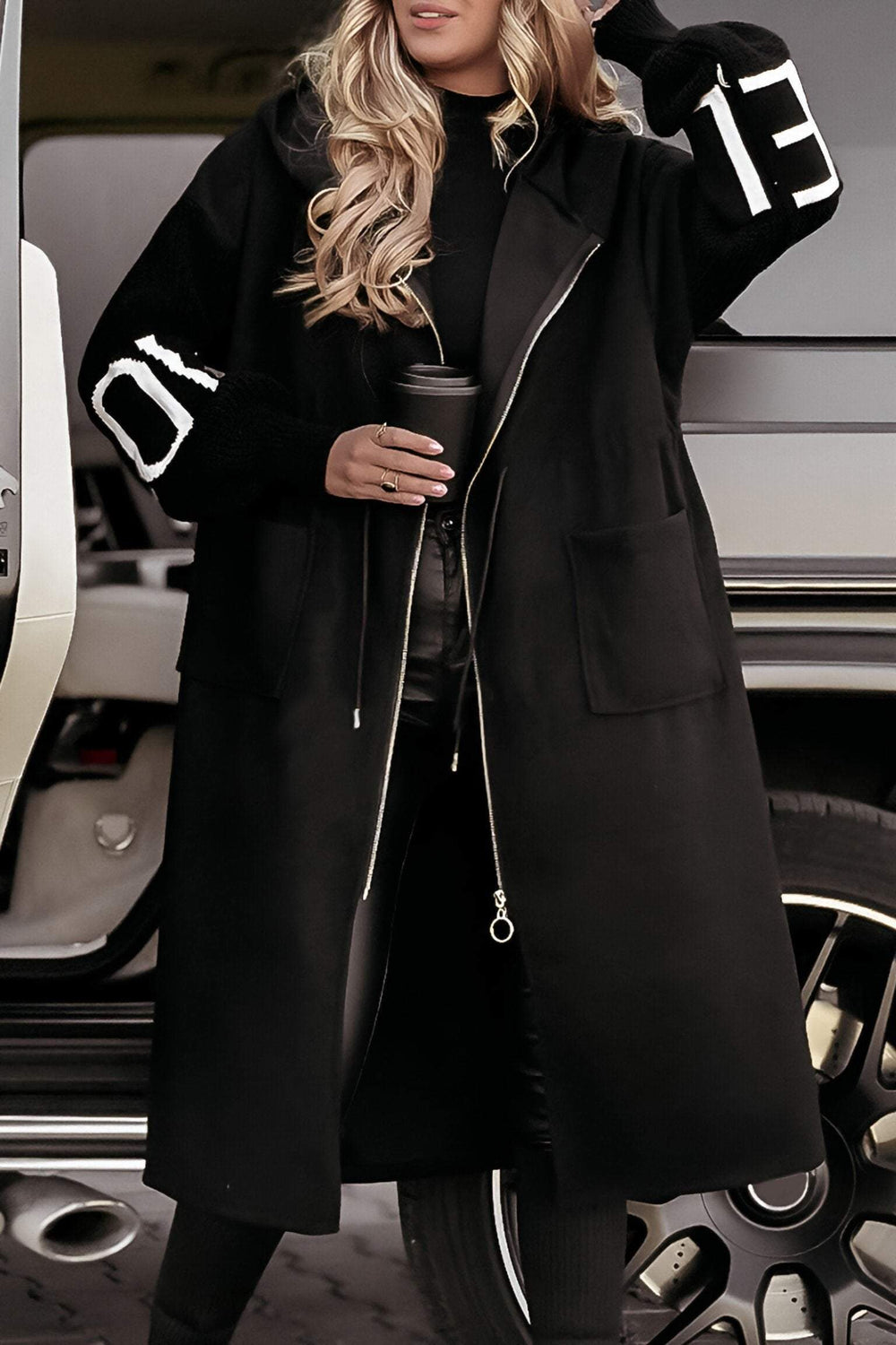 Comfortabele dames patchwork jas; trendy mode bovenkleding voor winterdagen.