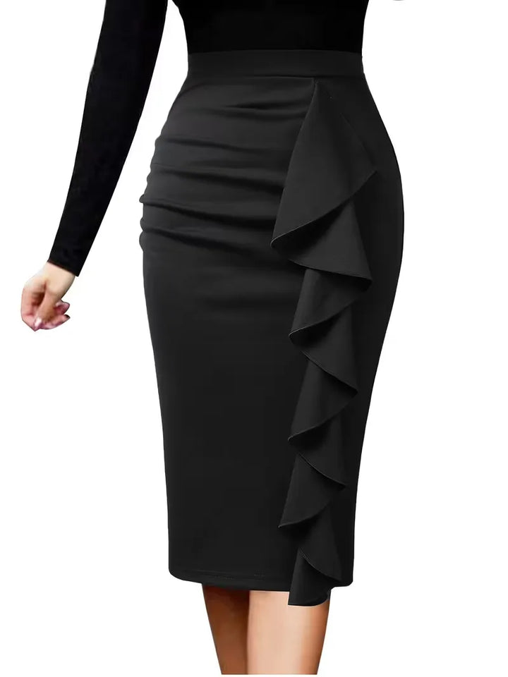 Elegante damesrok, plooirok model, hoge taille, marineblauw, voor een chique look.