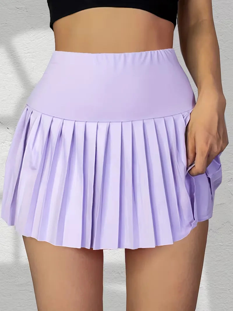 Comfortabele hoge taille plooirok. Deze dames zomerrok is ideaal voor een casual, sportieve of elegante look.