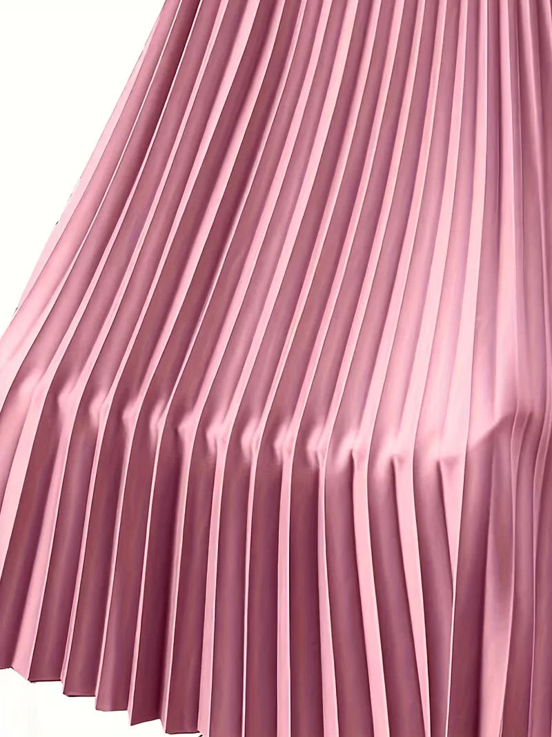 Comfortabele midi plooirok voor dames, hoge taille, combineert elegantie met draaggemak. Stijlvol.