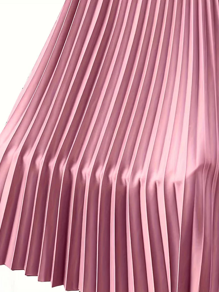 Comfortabele midi plooirok voor dames, hoge taille, combineert elegantie met draaggemak. Stijlvol.