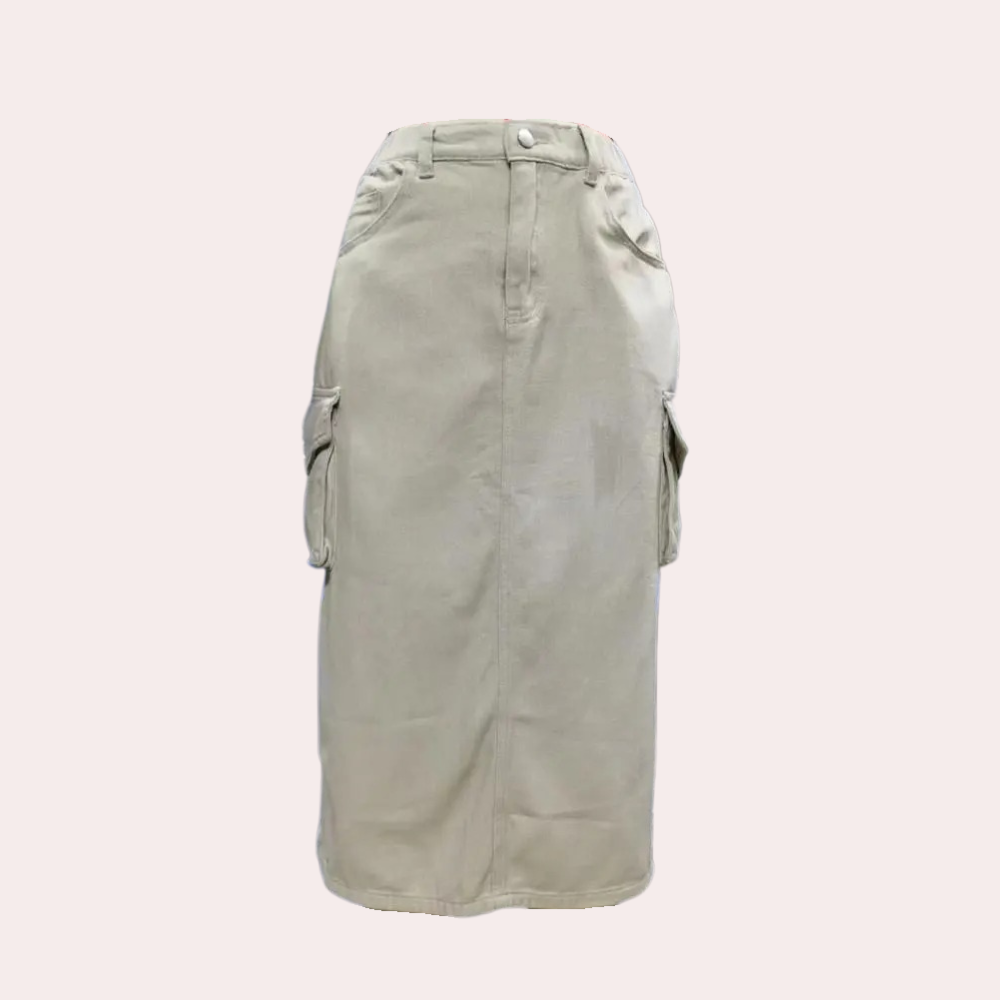 Dames retro cargo rok in stijlvol design, perfect voor een trendy zomerse look.