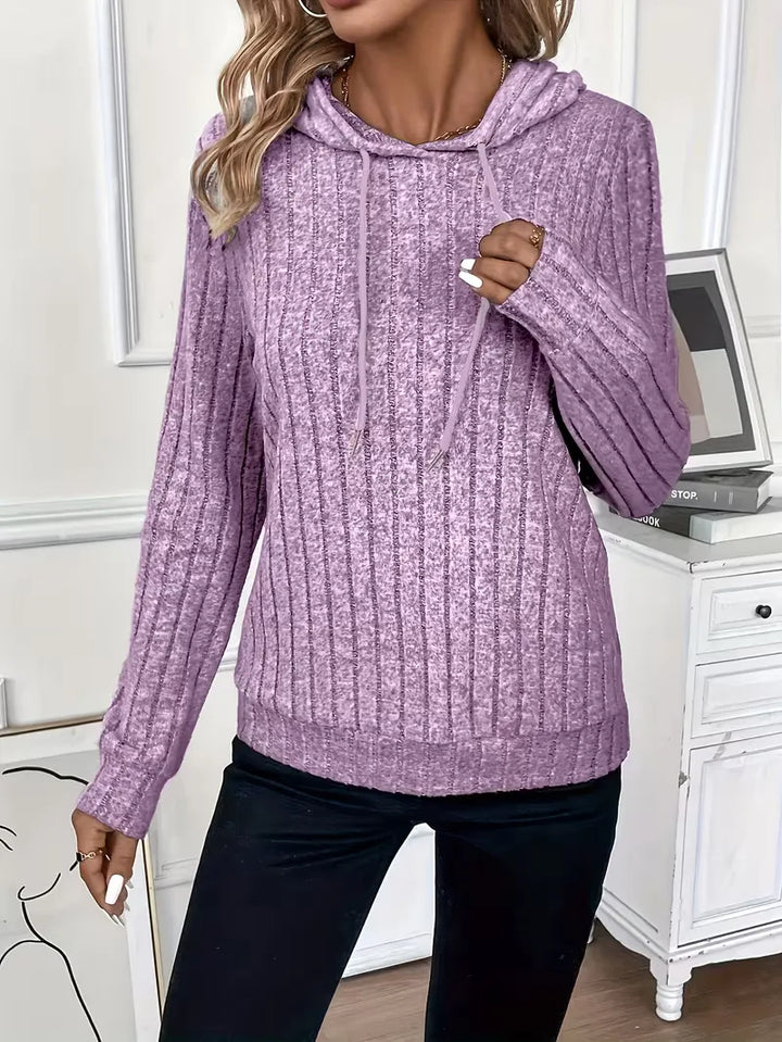 Zachte ribbel hoodie dames, ultiem comfort, ideaal als casual trui of loungewear.