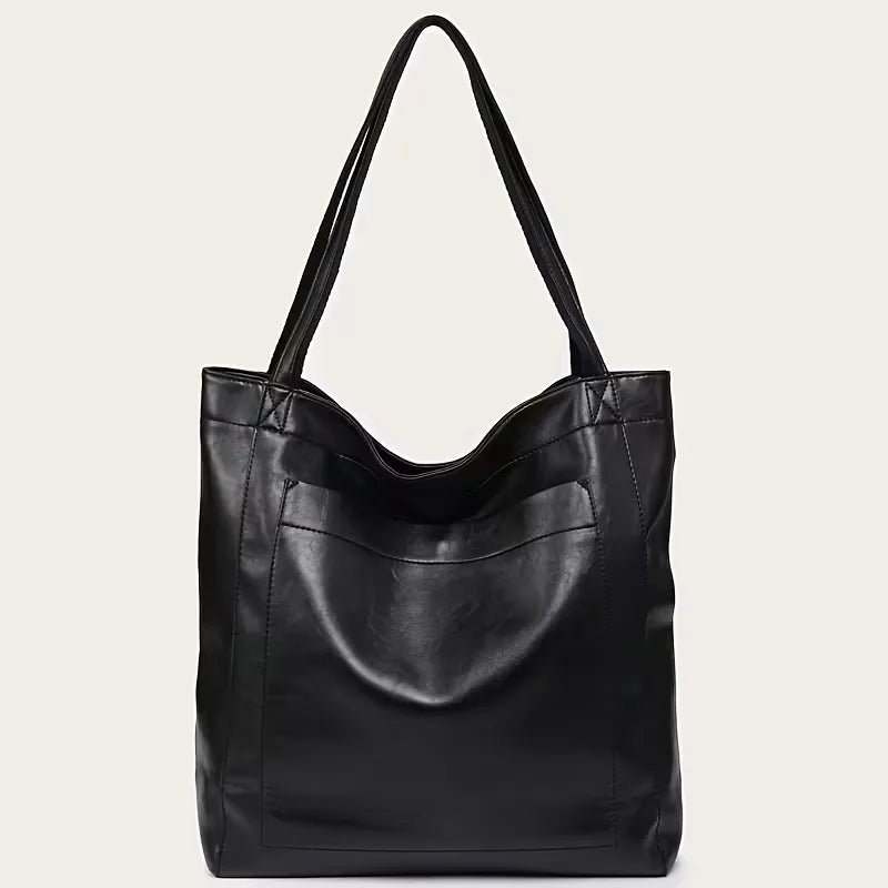 Dames shopper tas van PU-leer met magnetische sluiting, ideaal voor werk of casual gebruik.